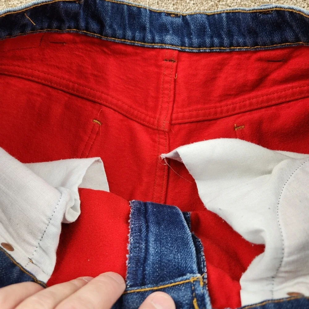 Vtg Lined Levis Pants Mens 33 Blue Jeans Denim‎ Orange Tab USA Men 36x31 Destroy